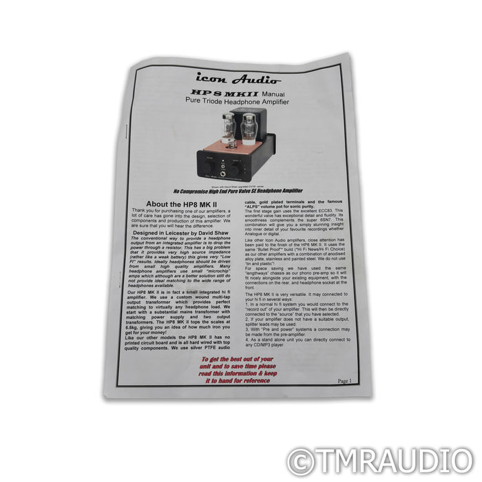 Icon Audio HP8 MkII Tube Headphone Amplifier