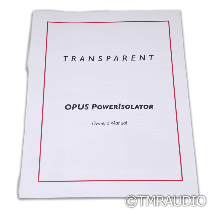 Transparent Audio Opus PowerIsolator Power Conditioner; w/ Opus AC Power Cord