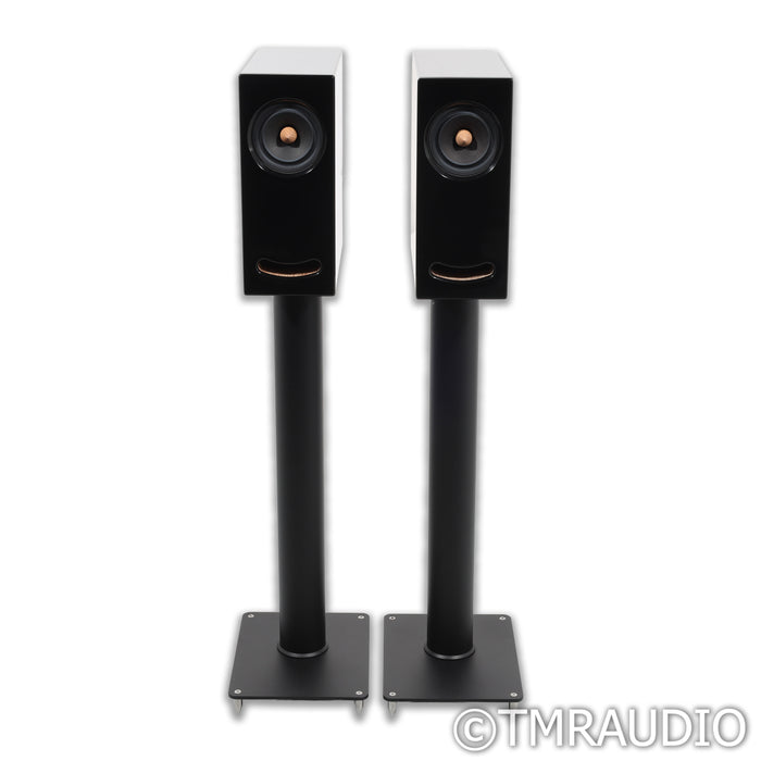 Closer Acoustics OGY Bookshelf Speakers; Black Pair w/ Stands