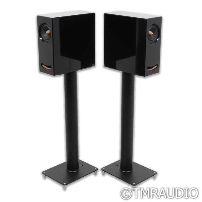 Closer Acoustics OGY Bookshelf Speakers; Black Pair w/ Stands