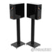 Closer Acoustics OGY Bookshelf Speakers; Black Pair w/ Stands