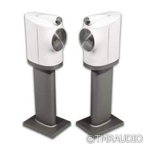 B&W Formation Duo Wireless Active Bookshelf Speakers; White Pair w/ Stands