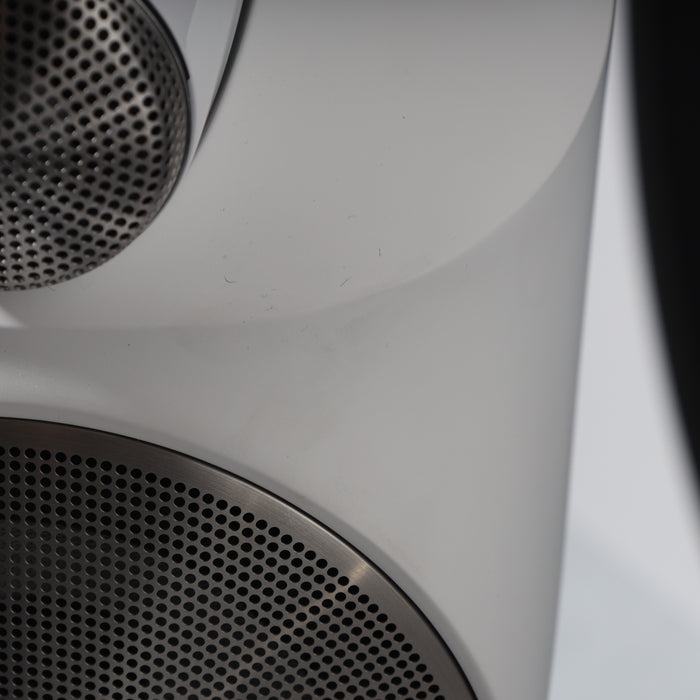 B&W Formation Duo Wireless Active Bookshelf Speakers; White Pair w/ Stands