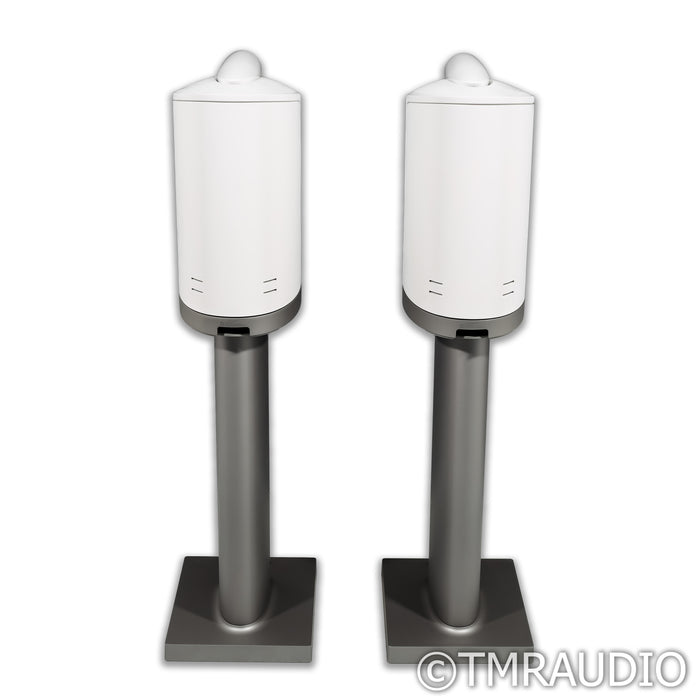 B&W Formation Duo Wireless Active Bookshelf Speakers; White Pair w/ Stands