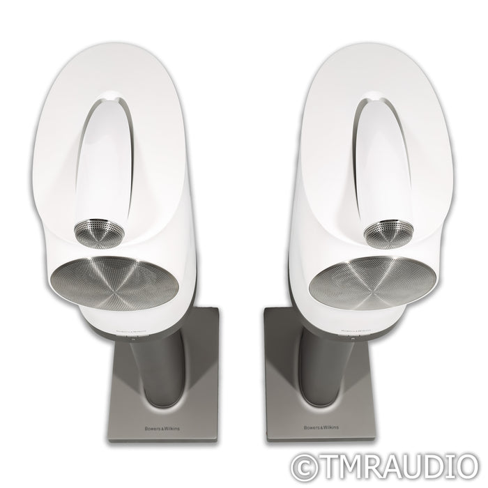 B&W Formation Duo Wireless Active Bookshelf Speakers; White Pair w/ Stands