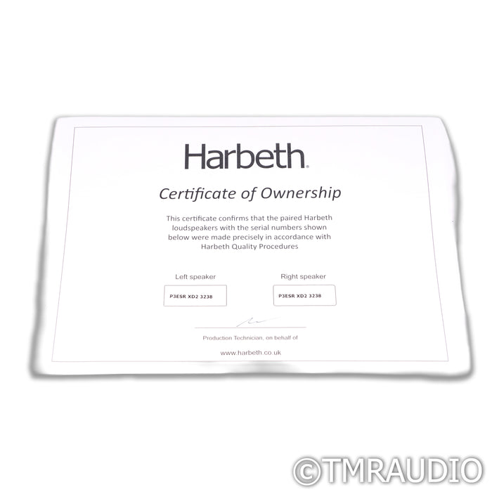 Harbeth P3ESR XD2 Bookshelf Speakers; Walnut Pair (Mint / Unused)