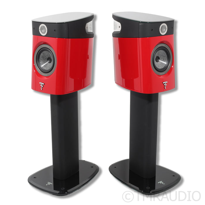 Focal Sopra No 1 Bookshelf Speakers; Imperial Red Pair with Stands