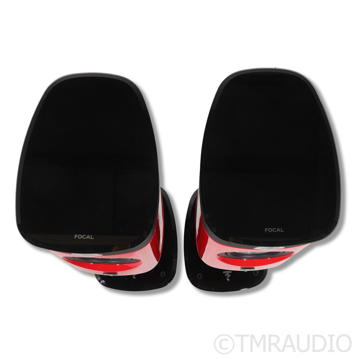 Focal Sopra No 1 Bookshelf Speakers; Imperial Red Pair with Stands