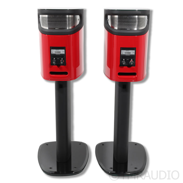 Focal Sopra No 1 Bookshelf Speakers; Imperial Red Pair with Stands