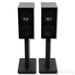 KEF R3 Meta Bookshelf Speakers; Black Pair with Stands