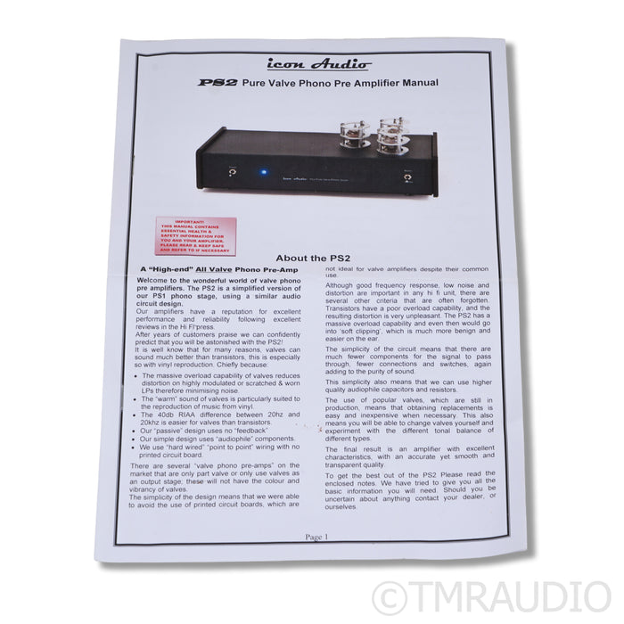 Icon Audio PS2 Tube MM Phono Preamplifier