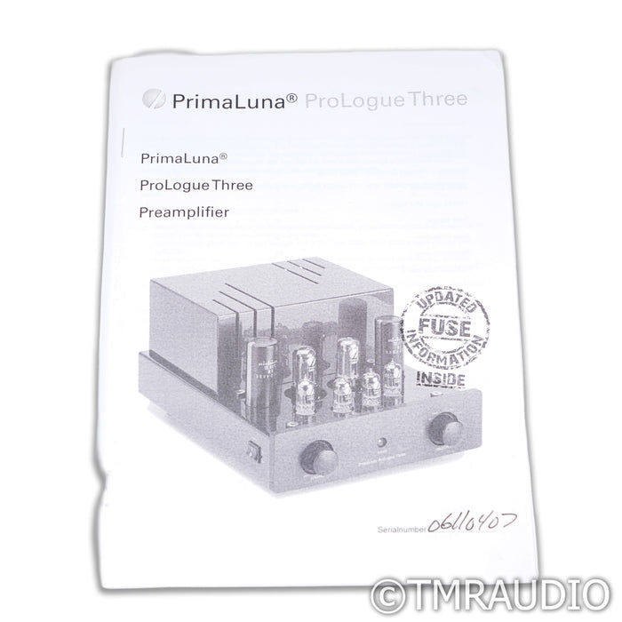 PrimaLuna ProLogue Three Stereo Tube Preamplifier