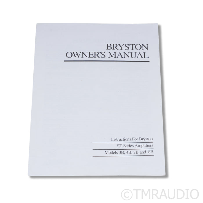 Bryston 4B ST Dual-Mono Power Amplifier; 19"