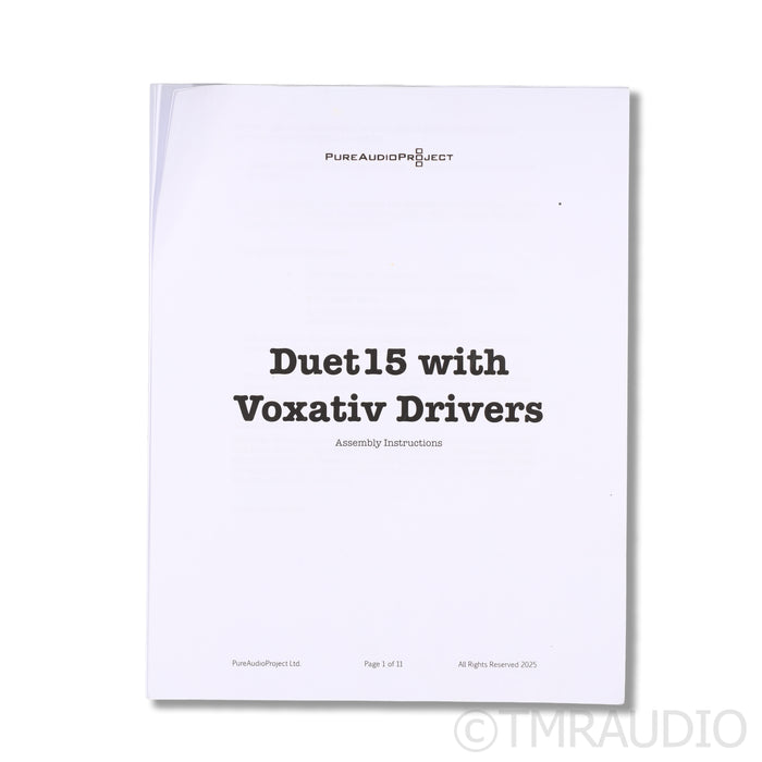 PureAudioProject Duet 15 Floorstanding Speakers; Blue Pair; Voxativ AC 1.6