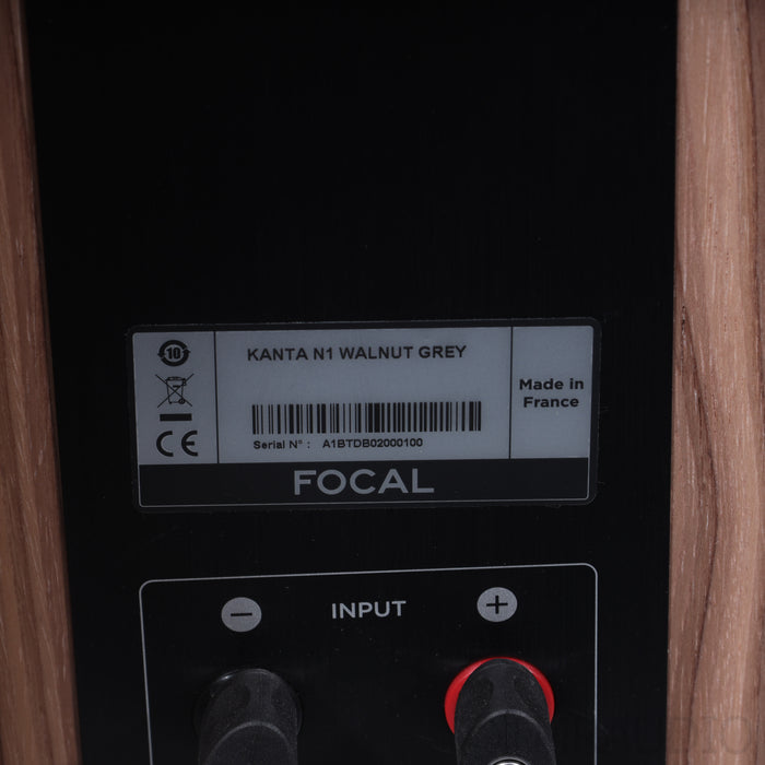 Focal Kanta No. 1 Bookshelf Speaker; Walnut Grey Pair w/ Stands