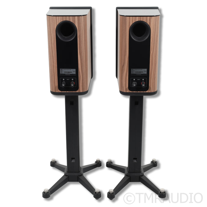 Focal Kanta No. 1 Bookshelf Speaker; Walnut Grey Pair w/ Stands