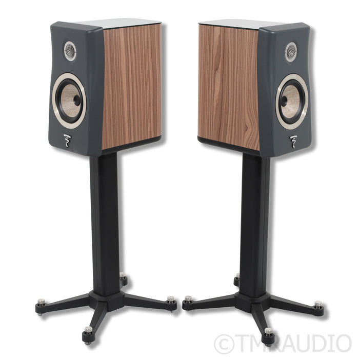 Focal Kanta No. 1 Bookshelf Speaker; Walnut Grey Pair w/ Stands
