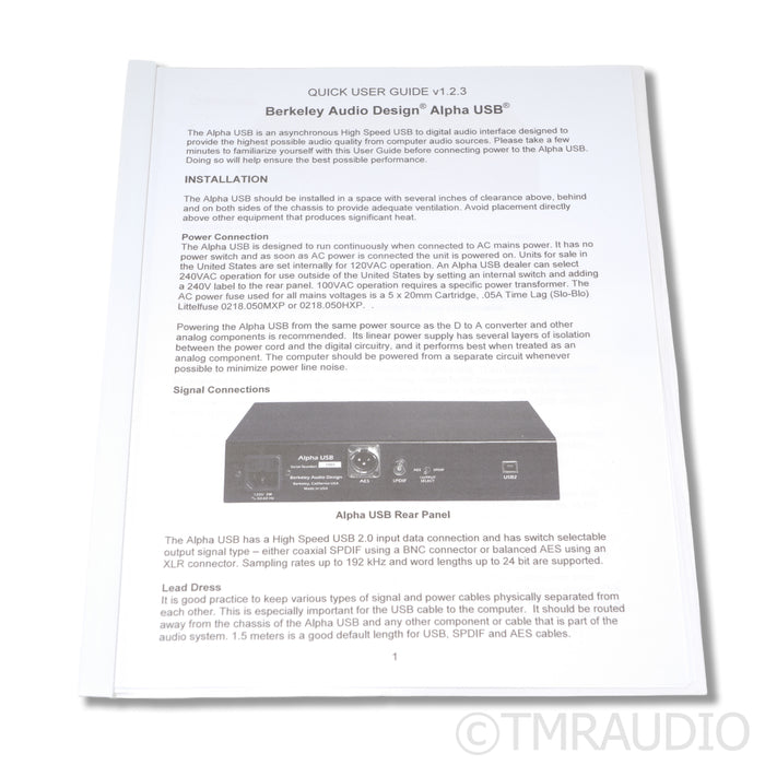 Berkeley Audio Design Alpha USB D/D Converter