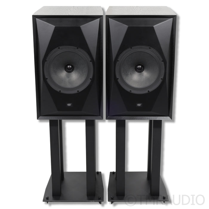 MoFi Sourcepoint 10 Master Edition Bookshelf Speakers; Black Pair w/ Stands