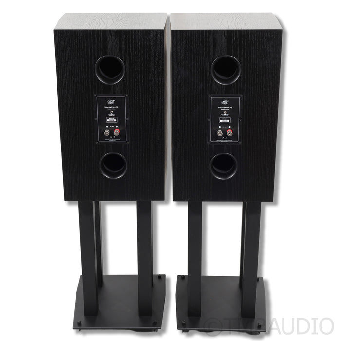 MoFi Sourcepoint 10 Master Edition Bookshelf Speakers; Black Pair w/ Stands