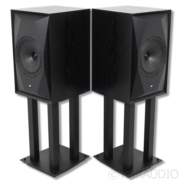 MoFi Sourcepoint 10 Master Edition Bookshelf Speakers; Black Pair w/ Stands