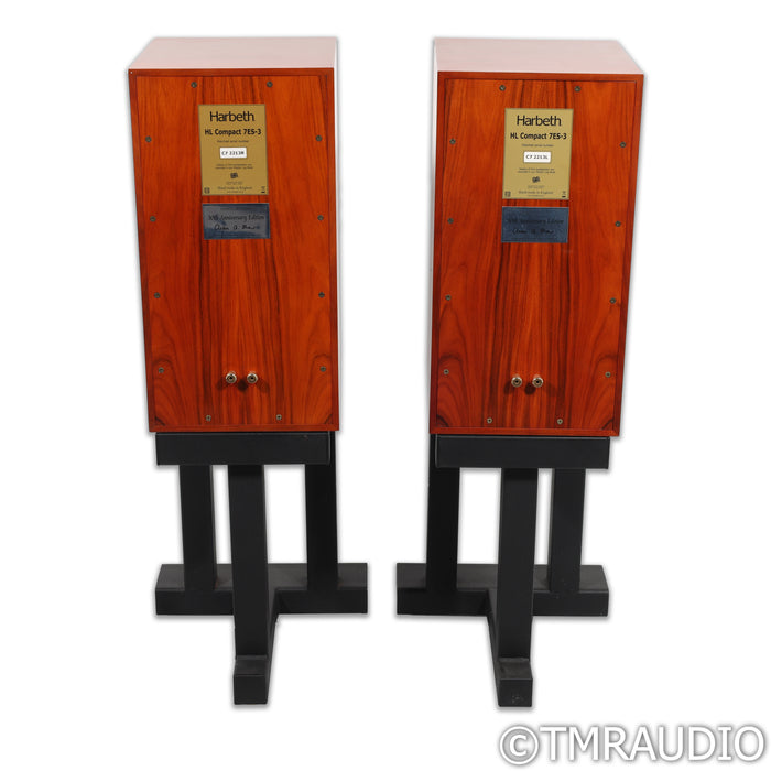 Harbeth HL Compact 7ES-3 30th Anniv. Bookshelf Speakers; Rosewood Pair w/ Stands