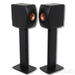 KEF LS50 Wireless II Active Bookshelf Speakers; Carbon Black Pair w/ Stands