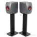 KEF LS50 Wireless II Active Bookshelf Speakers; Titanium Grey Pair w/ Stands