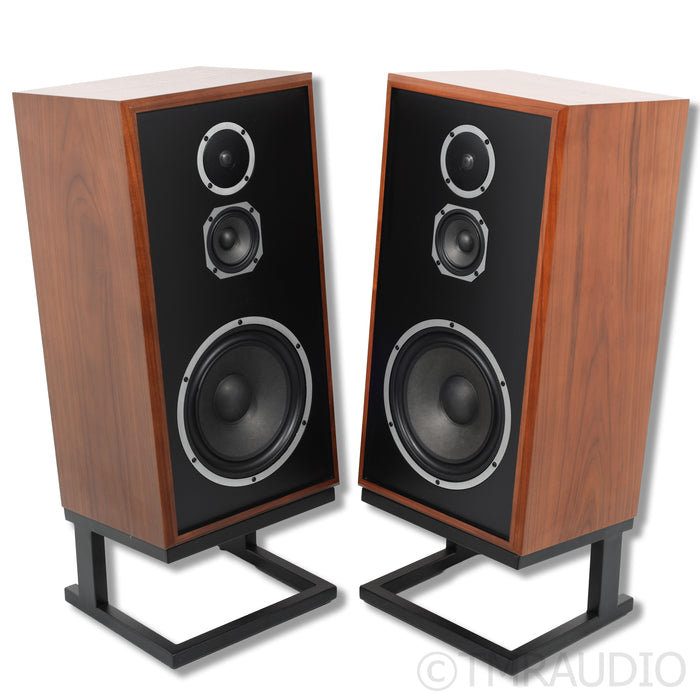 KLH Model Five Bookshelf Speakers; Walnut Pair with Stands