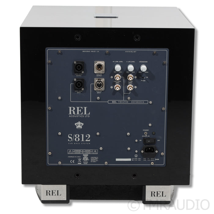 REL Acoustics S/812 12" Powered Subwoofer; Piano Black
