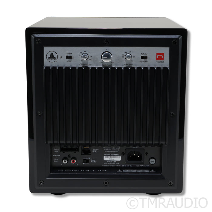JL Audio Dominion d108 8" Powered Subwoofer; Gloss Black