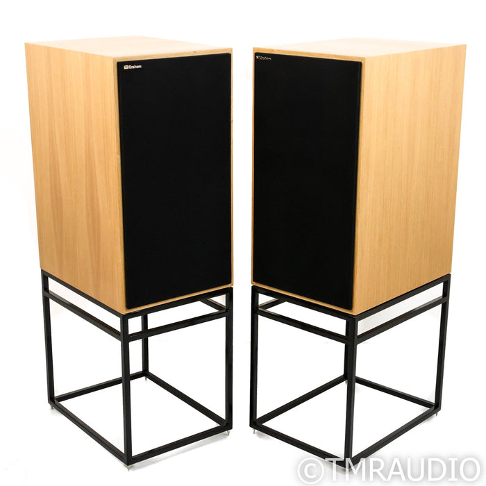 Graham LS5/5 Bookshelf Speakers; Oak Pair w/ Gig Harbor Stands (Mint / Unused)