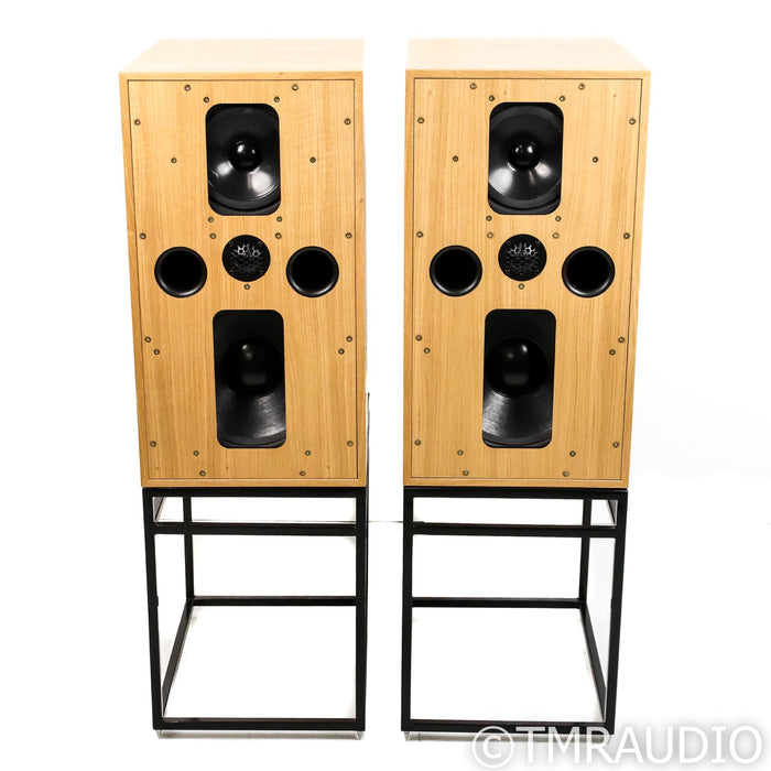 Graham LS5/5 Bookshelf Speakers; Oak Pair w/ Gig Harbor Stands (Mint / Unused)