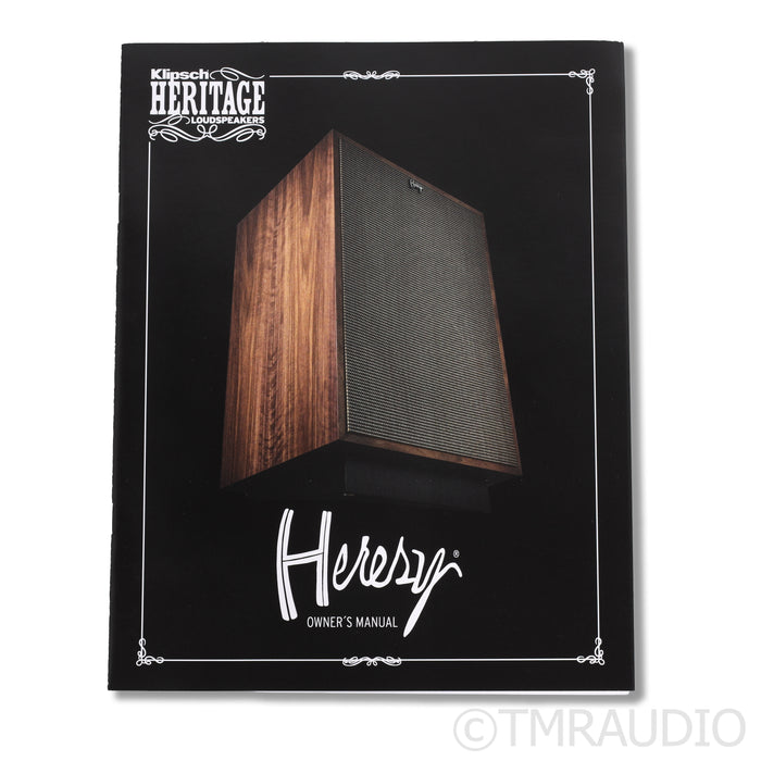 Klipsch Heresy IV Floorstanding Speakers; American Walnut Pair (Mint / Unused)