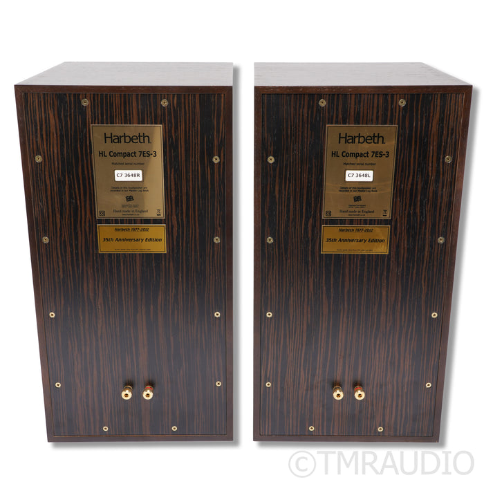Harbeth HL Compact 7ES-3 35th Anniv. Ed. Bookshelf Speakers; Tiger Ebony Pair