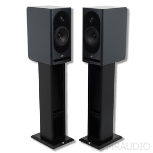 JM Reynaud Jubilee-Bliss Bookshelf Speakers; Anthracite Grey Pair w/ Stands