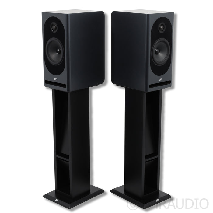 JM Reynaud Jubilee-Bliss Bookshelf Speakers; Anthracite Grey Pair w/ Stands