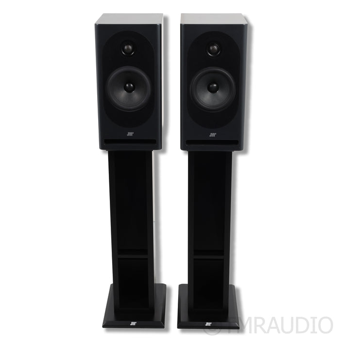 JM Reynaud Jubilee-Bliss Bookshelf Speakers; Anthracite Grey Pair w/ Stands