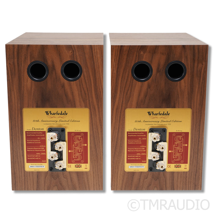 Wharfedale Denton 80th Anniversary Bookshelf Speakers; Walnut Pair