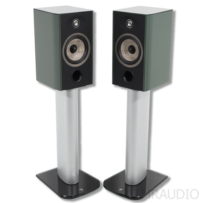 Focal Aria Evo X No.1 Bookshelf Speakers and Stands; Moss Green HG Pair