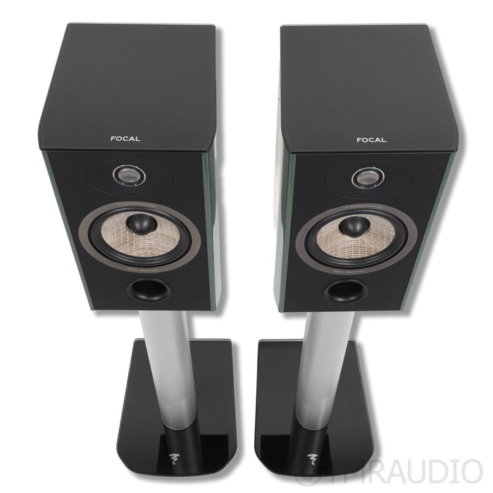 Focal Aria Evo X No.1 Bookshelf Speakers and Stands; Moss Green HG Pair