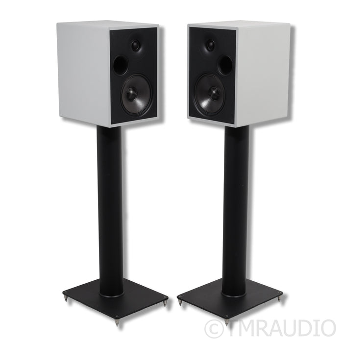 Stenheim Alumine Two Bookshelf Speakers; Silver Pair w/ Stands