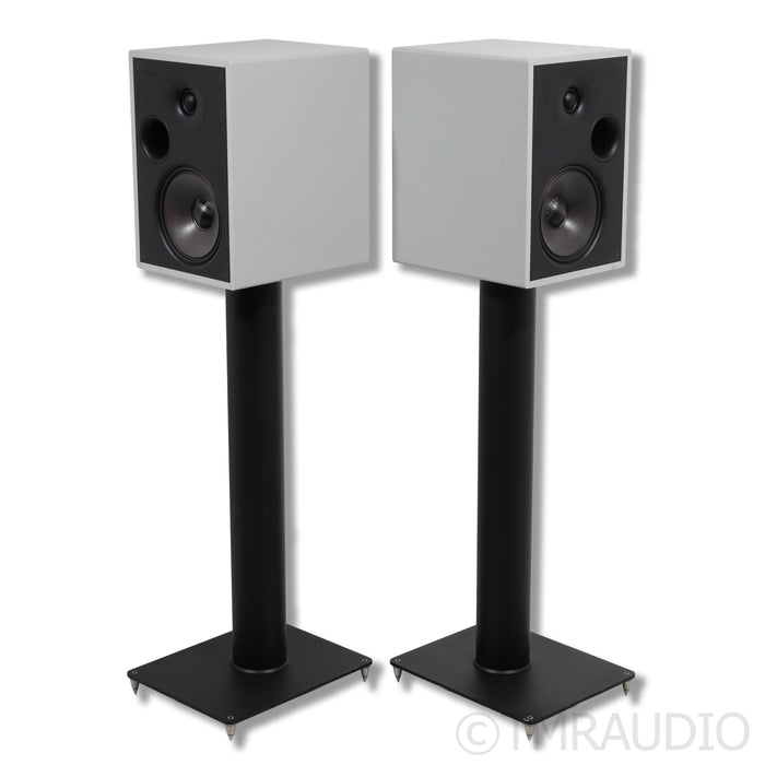 Stenheim Alumine Two Bookshelf Speakers; Silver Pair w/ Stands