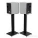 Stenheim Alumine Two Bookshelf Speakers; Silver Pair w/ Stands