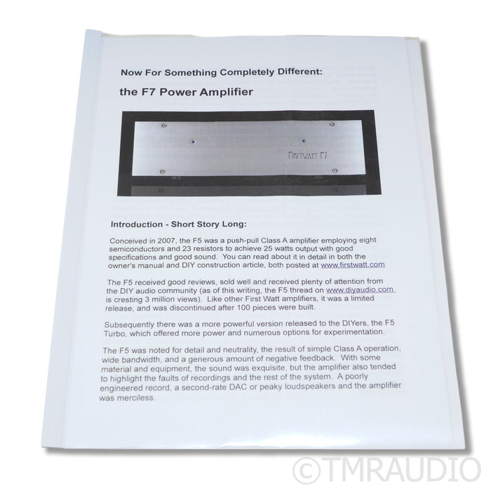 First Watt F7 Stereo Power Amplifier