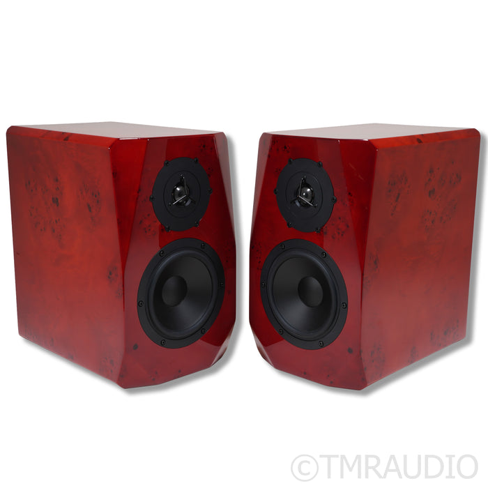 Musician Knight Bookshelf Speakers; Horse Eye Wood Pair