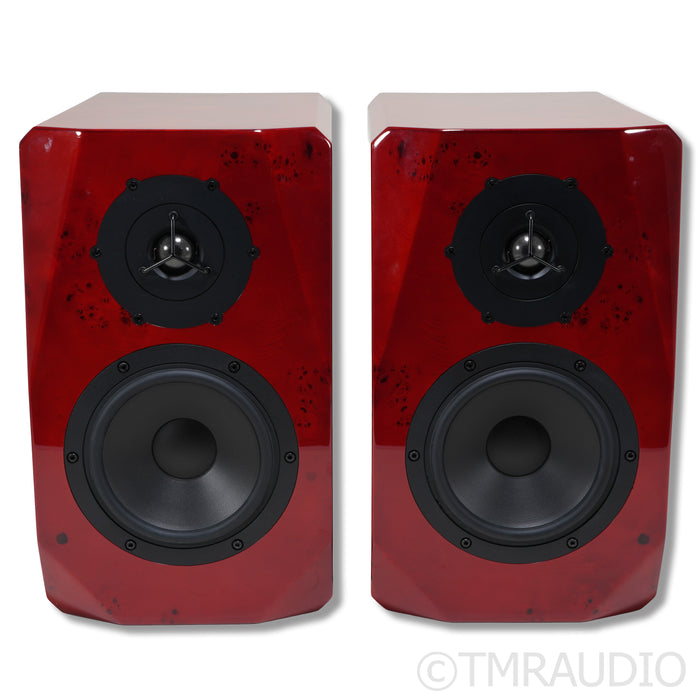 Musician Knight Bookshelf Speakers; Horse Eye Wood Pair
