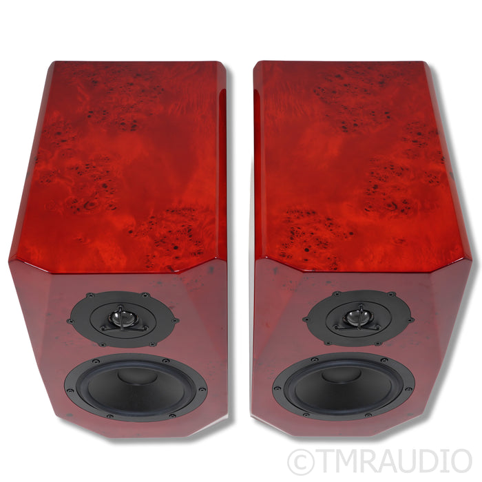 Musician Knight Bookshelf Speakers; Horse Eye Wood Pair