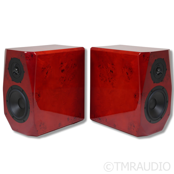 Musician Knight Bookshelf Speakers; Horse Eye Wood Pair