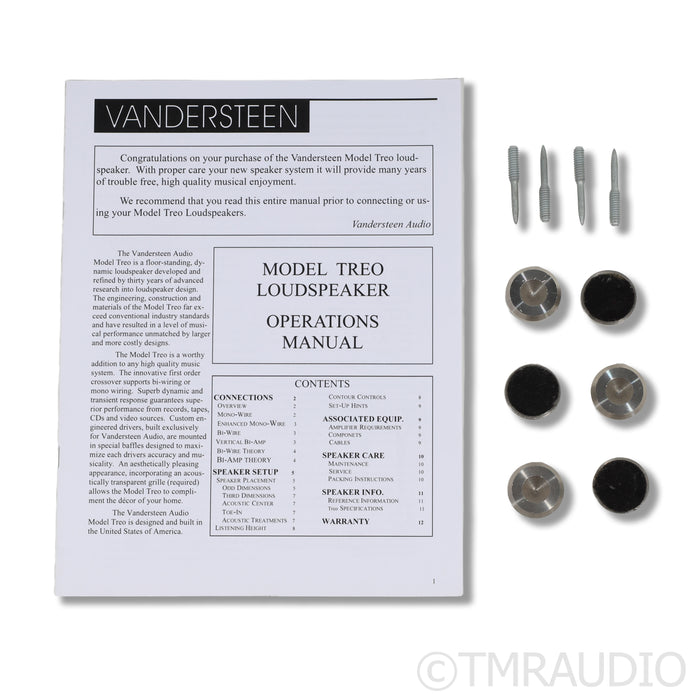 Vandersteen Treo CT Floorstanding Speakers; Dark Walnut Pair